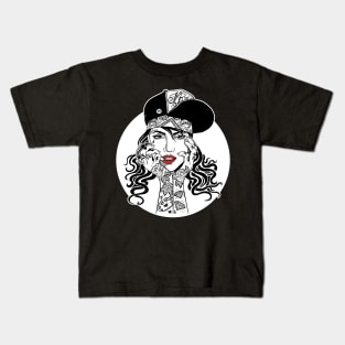 Skate Girl with Tattoo Kids T-Shirt